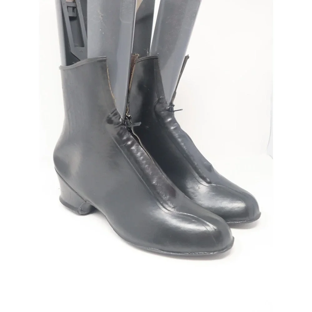 Black Galoshes Overshoes Size 11 Totes Womens Vintage Weatherproof Rubber Boots